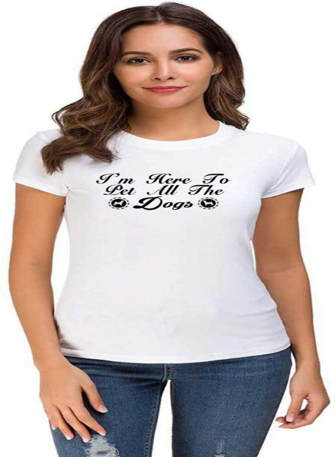 UDNAG Unisex Round Neck Graphic 'Dog | I'm here to pet All The Dogs' Polyester T-Shirt White [Size 2YrsOld/22in to 7XL/56in] - Image 4